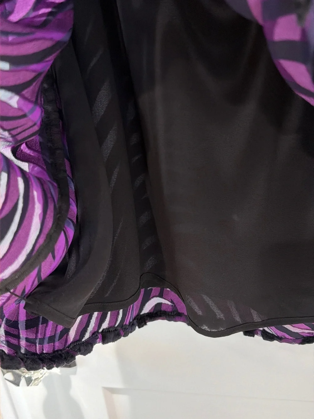 NWT Michael Kors Purple and Black Midi Dress Lined Size XL